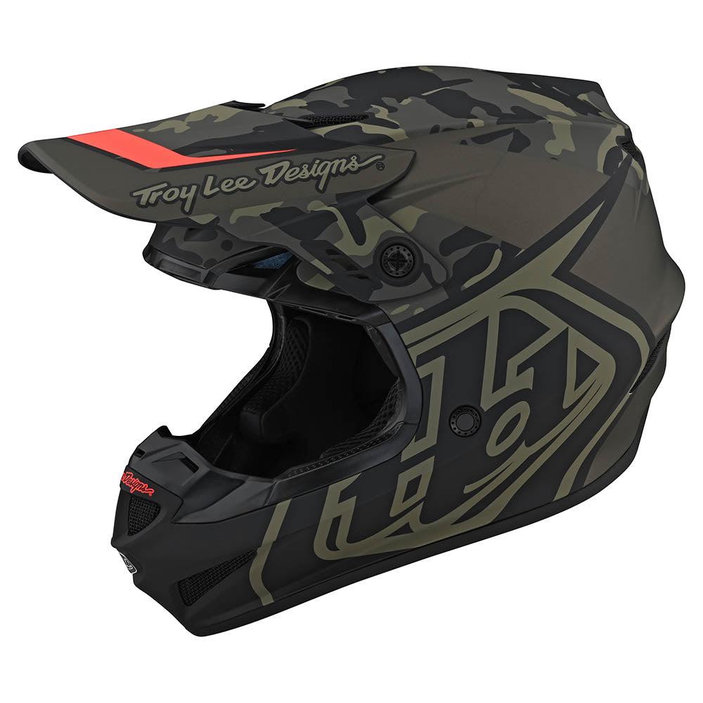 Troy Lee Designs 2025 GP Helmet Overload Camo Army Green Grey